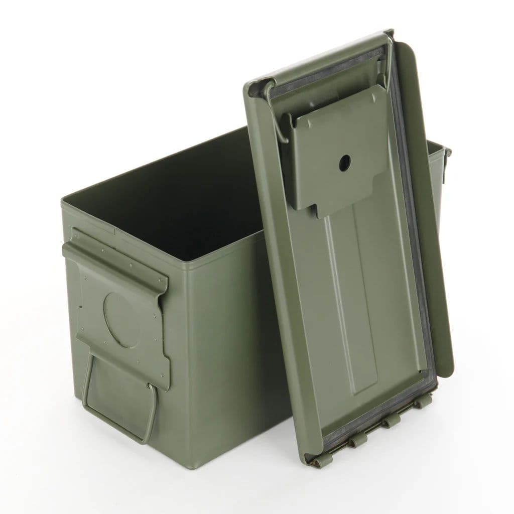 Scatola Munizioni US Cal. 50 M2A1 In Metallo – Custodia Originale MFH Max Fuchs, Per Collezionismo O Conservazione