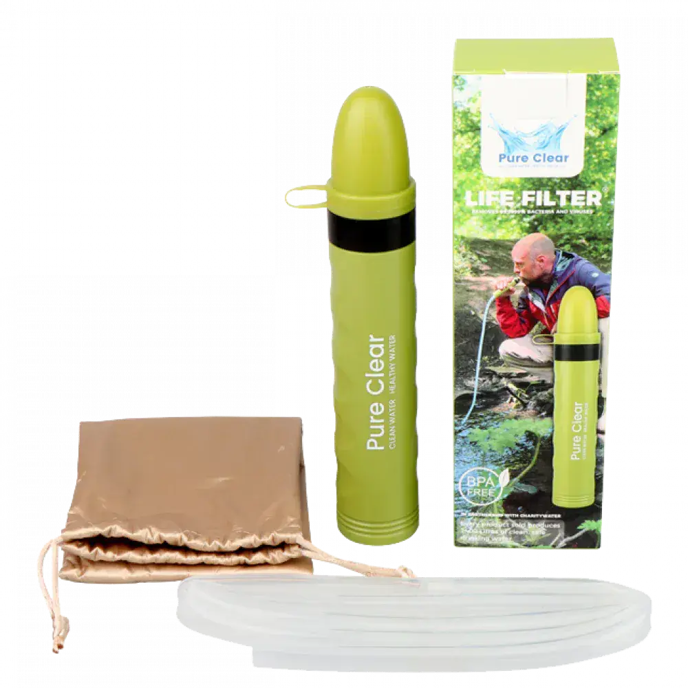 Pure Clear Life Filter Survival Straw - Green